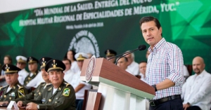 El Presidente Enrique Peña Nieto Entrega Hospital Militar Regional y Clínica Hospital ISSSTE en Mérida.