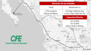 Traslado de Unidades de Central Turbogas Lechería a Central de Combustión Interna Baja California Sur.