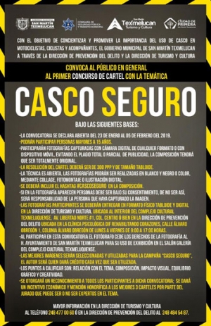 Primer concurso de cartel ‘’Casco Seguro’’ en Texmelucan