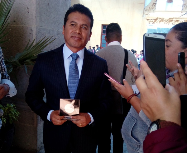 Entrevista alcalde de San Andrés Cholula con medios de comunicación.