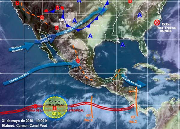 Lluvias de diversas intensidades en la mayor parte de México