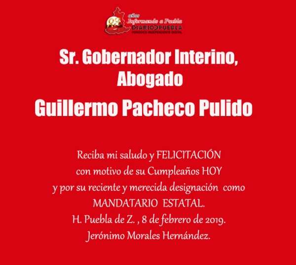 Cumpleaños del gobernador Guillermo Pacheco Pulido