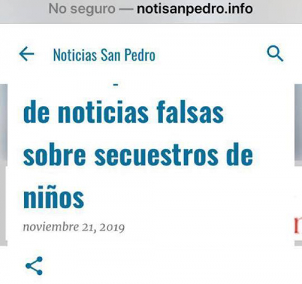 Noticia falsa circulan en Zacatlán