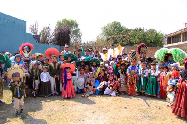 Niños de Xoxtla también disfrutan del carnaval 2019