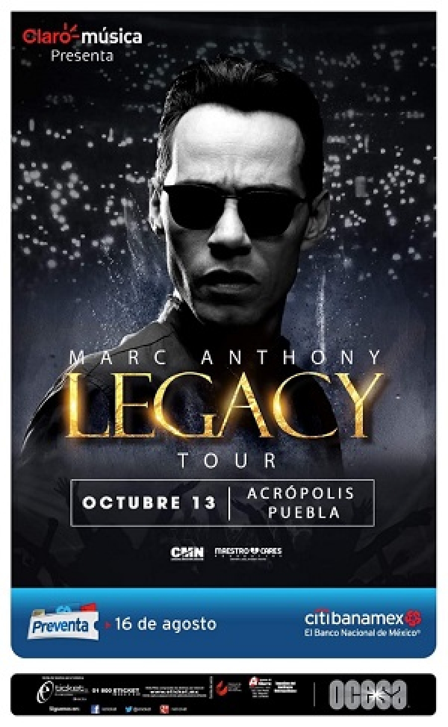 Marc Anthony confirma fechas en México y EU con su &quot;Legacy Tour&quot;