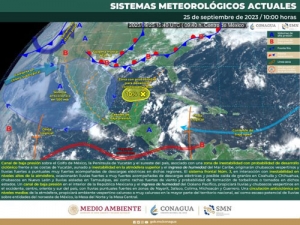 Lluvias muy fuertes en Campeche, Chiapas, Coahuila y Yucatán.