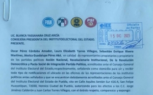 Coalición registrada ante el IEE Puebla