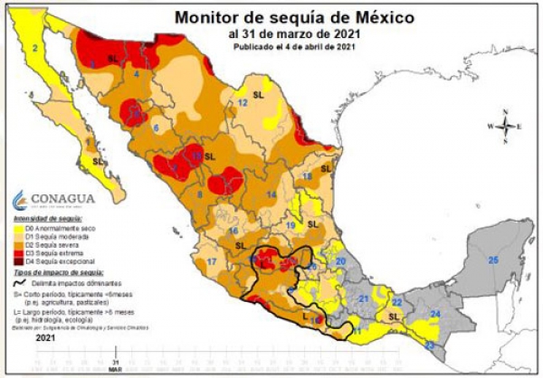 60.8 % de sequía en Puebla