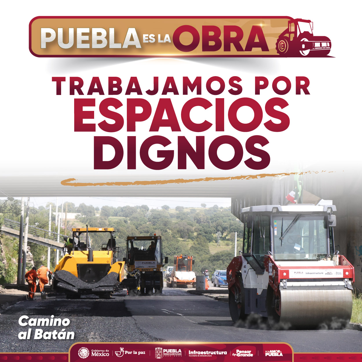 Banner “PUEBLA ES LA OBRA”