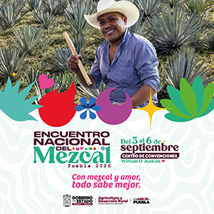 Banner “ENCUENTRO NACIONAL DEL MEZCAL PUEBLA 2026”