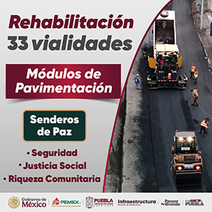 Banner “REHABILITACIÓN DE 33 VIALIDADES”