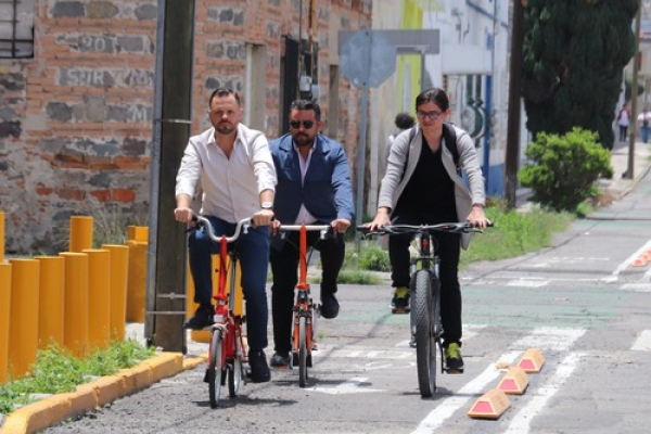 Supervisa Puebla capital ampliación de infraestructura ciclista
