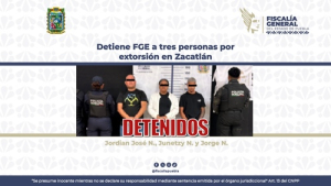 Detiene a 3 personas por extorsi&oacute;n en Zacatl&aacute;n