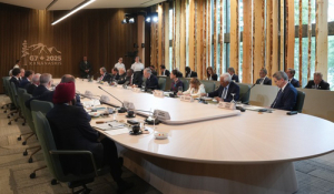 La presidenta Claudia Sheinbaum participa en la Cumbre Mundial G7