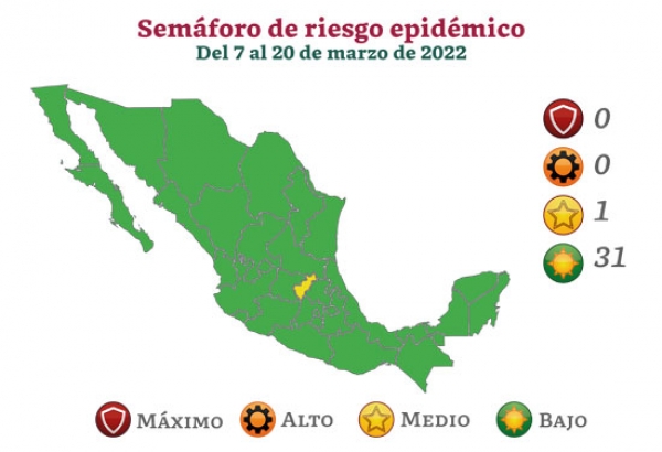 Hoy cambio el semáforo epidémico en México