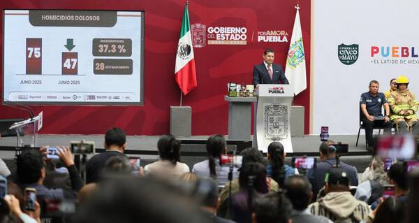 Con estrategia, Puebla reduce homicidios dolosos: Armenta