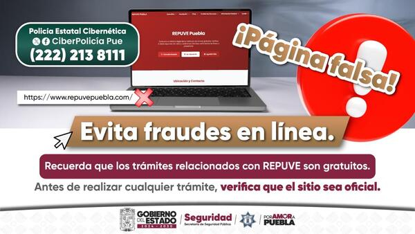 Alertan sobre sitio FAKE del REPUVE