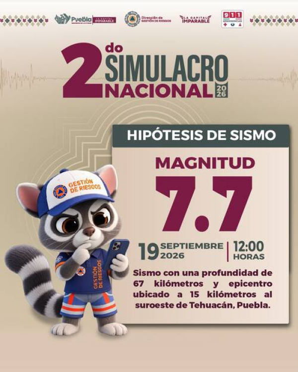Puebla Capital se suma al simulacro nacional