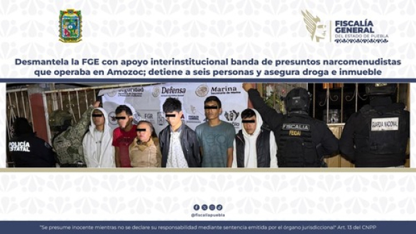 Desmantelan banda de narcomenudistas en Amozoc