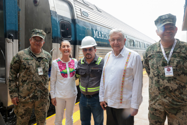 López Obrador supervisa el Corredor Interoceánico junto con Sheinbaum