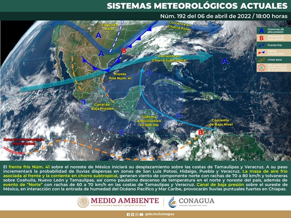 Se pronostican lluvias puntuales fuertes en Chiapas