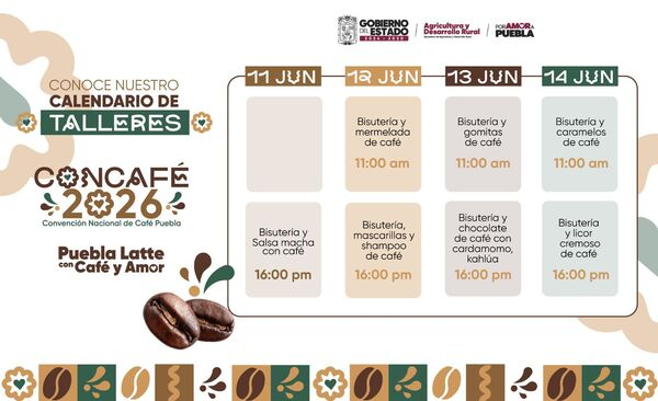 Conoce los talleres de la CONCAFÉ 2026