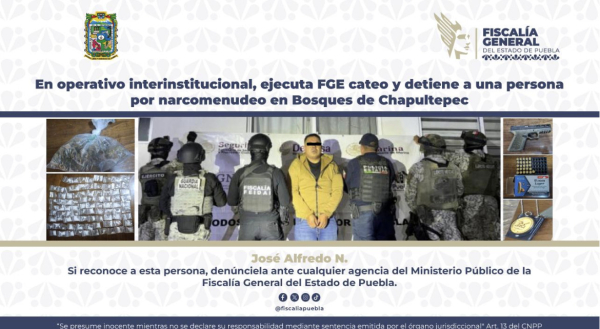 Cae presunto narcomenudista en Bosques de Chapultepec