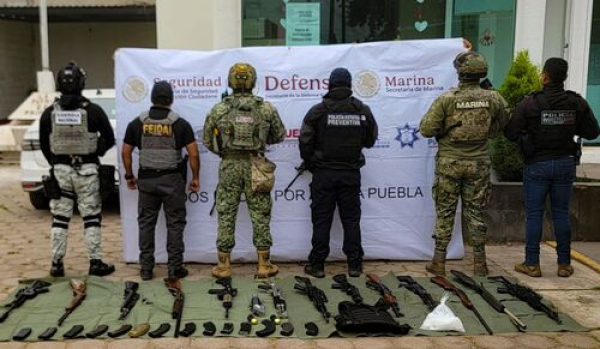 SSP decomisa droga y armas en Chignahuapan