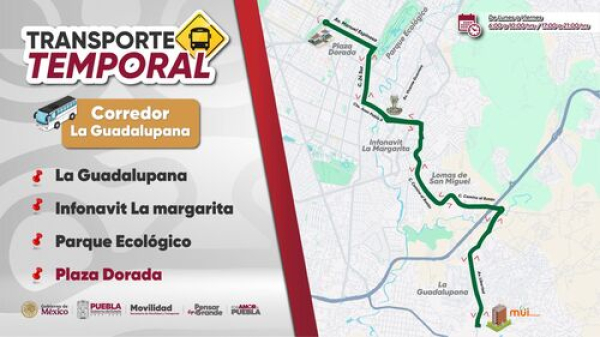 &iexcl;Checa la ruta temporal para La Guadalupana!