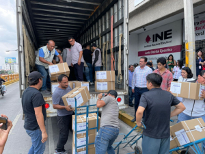 Recibe INE Puebla boletas electorales para elección judicial