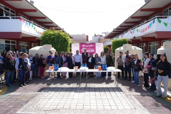 Instalan captadores pluviales en escuelas de la capital