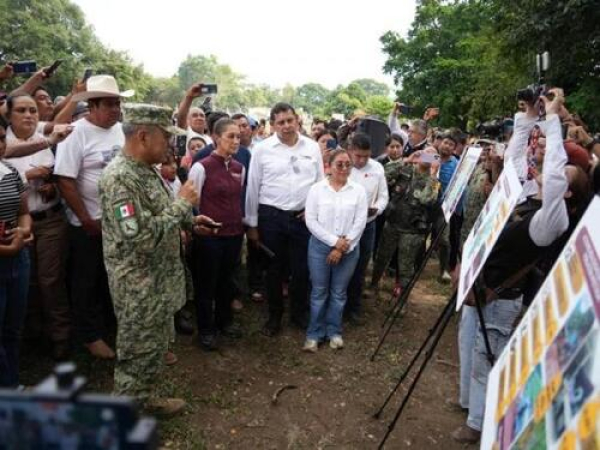 Sheinbaum supervisa trabajos en Pantepec