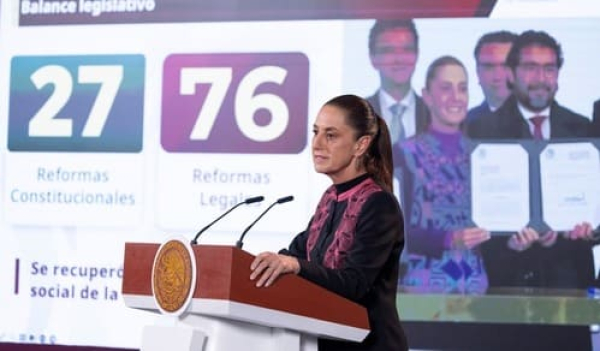 Sheinbaum destaca 76 reformas aprobadas