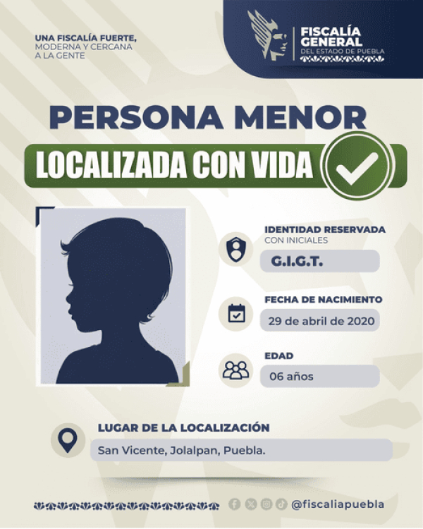Localizan en Puebla a niña buscada en Nayarit