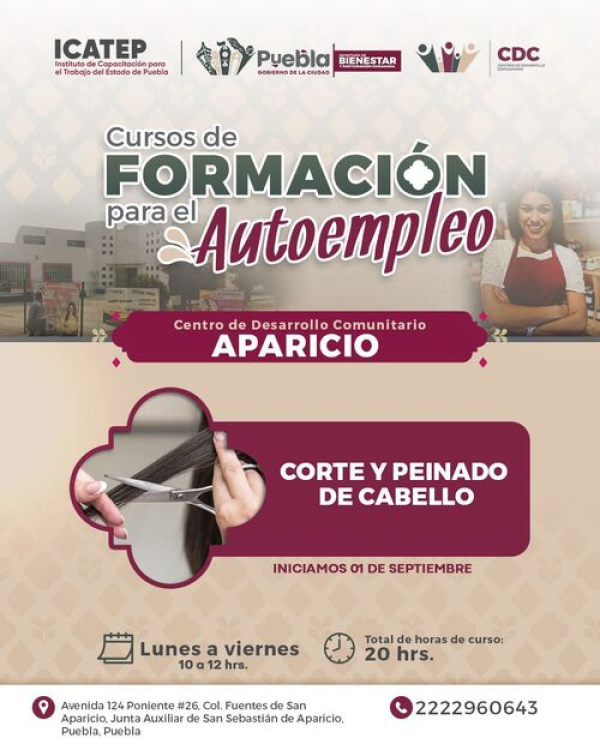 Anuncia Puebla Capital cursos gratuitos de autoempleo