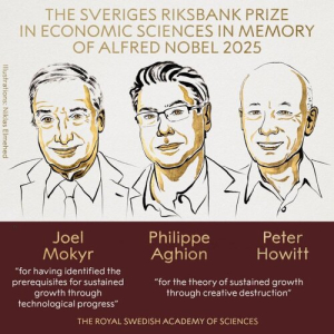 Joel Mokyr, Philippe Aghion y Peter Howitt