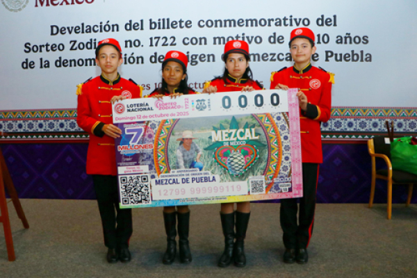 El Mezcal poblano plasmado en el Billete de la Lotería Nacional