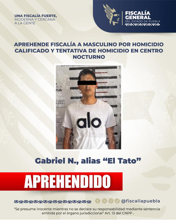 FGE recapturan a “El Tato” por homicidio