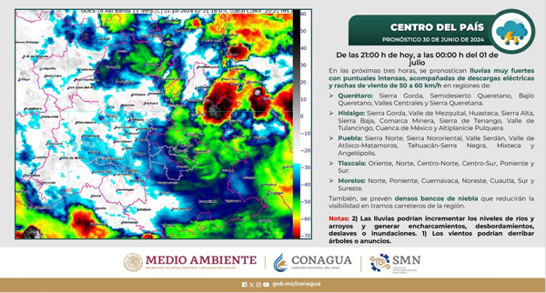 Afectará depresión tropical Tres a Puebla