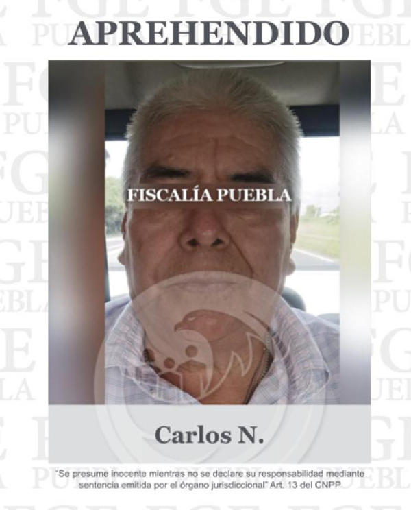 FGE Puebla aprehendió a Carlos N