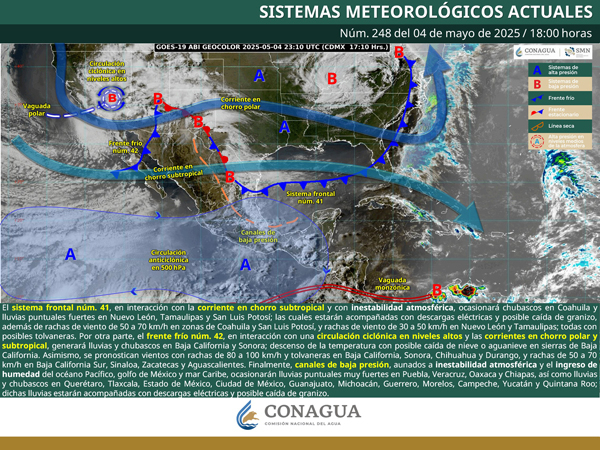 Se pronostican lluvias muy fuertes en Puebla, Veracruz, Oaxaca y Chiapas