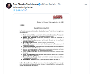 Sheinbaum nombró a su gabinete