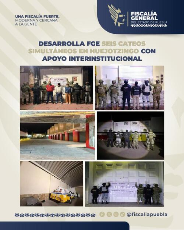 FGE catea seis predios en Huejotzingo