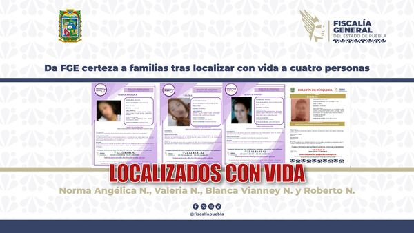 FGE localiza a cuatro personas desaparecidas