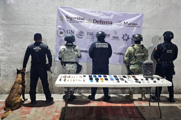 Realizan SSP, Ejército y GN operativo en penal de Tecamachalco