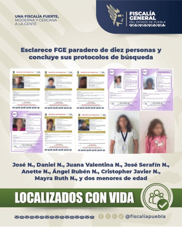FGE localizan a 10 personas reportadas como desaparecidas