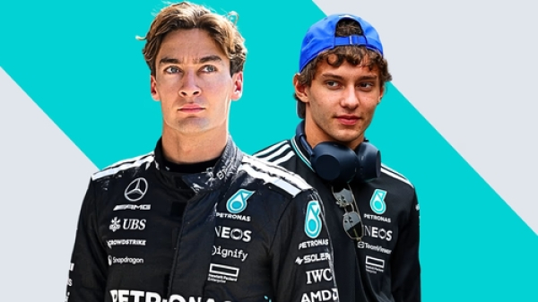 George Russell y Kimi Antonelli, pilotos de Mercedes AMG Petronas
