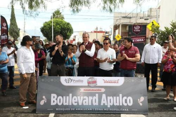 Ayuntamiento rehabilita bulevar Apulco en Amalucan