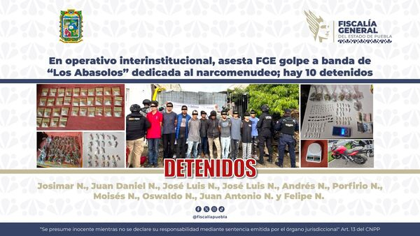 Caen 10 narcomenudistas de la banda “Los Abasolos”