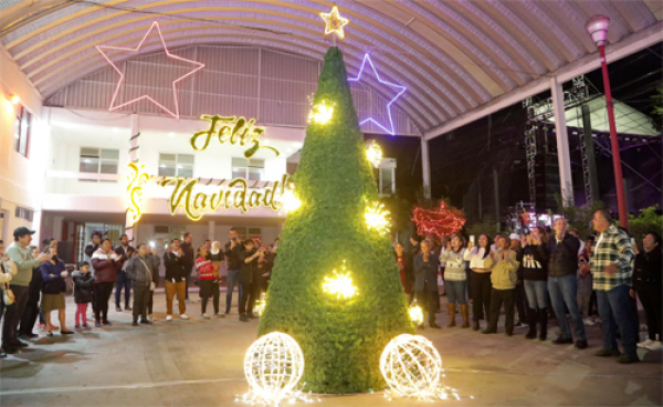 San Baltazar Campeche tiene un árbol encendido